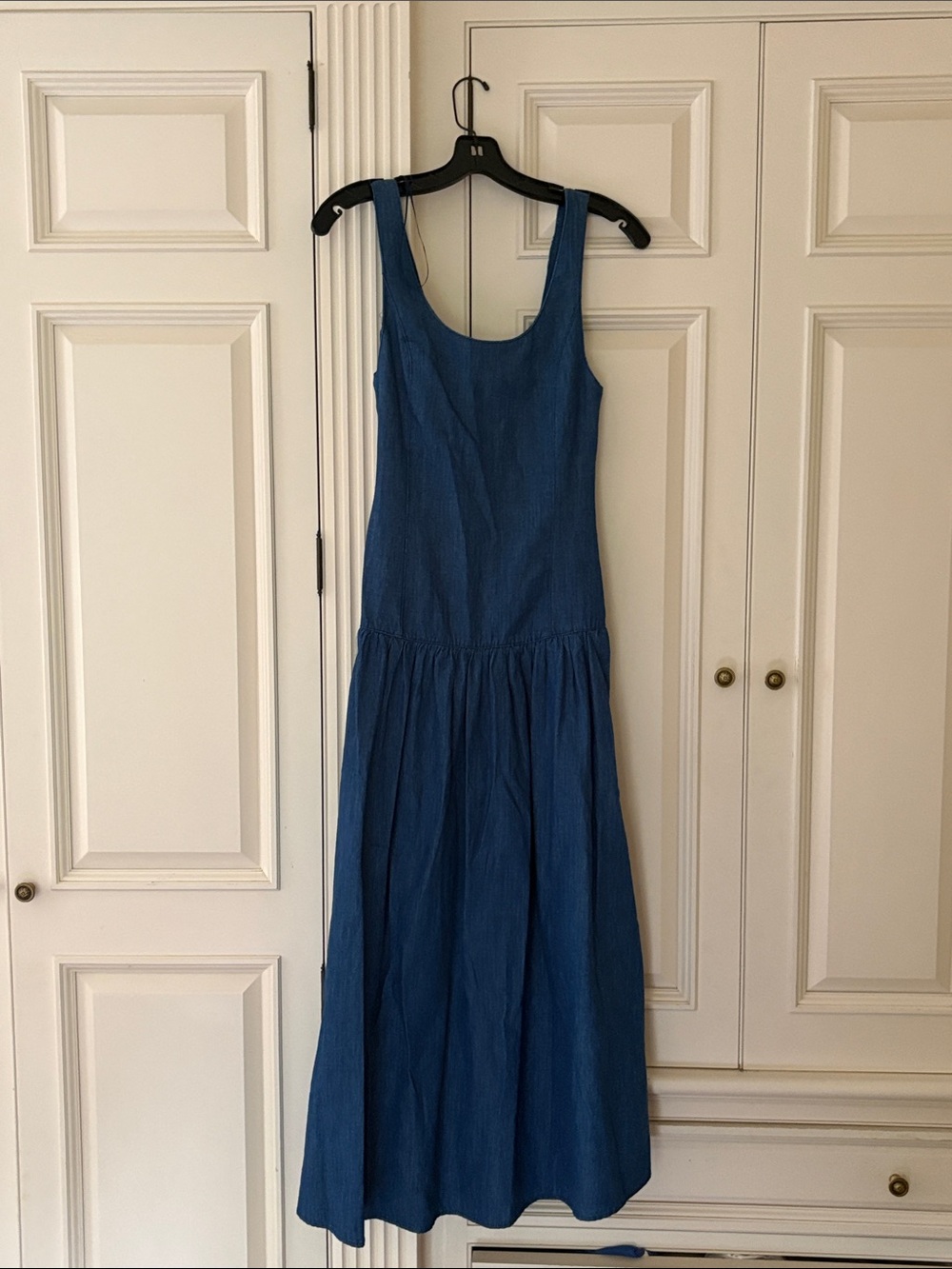 Zara Indigo Scoop-Neck Sleeveless Maxi Dress